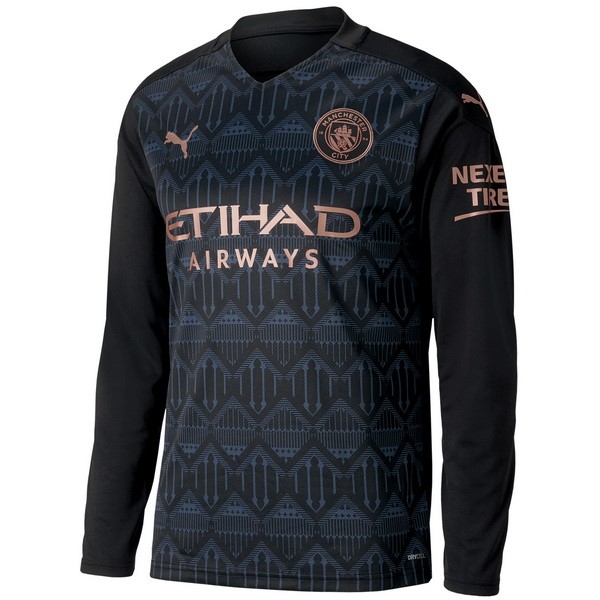 Thailand Trikot Manchester City Auswarts ML 2020-21 Schwarz Fussballtrikots Günstig